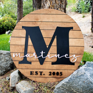 Round Wood Name Sign