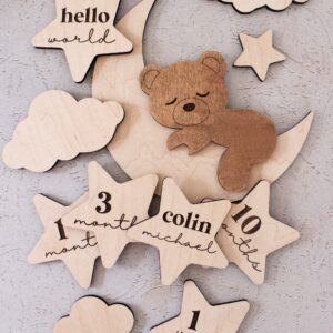 Teddy Bear Milestone | New Baby Gift | Baby Photo Prop